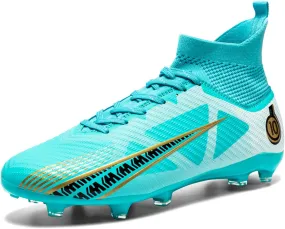 Eliogn Big Kids Soccer Shoes Mens Soccer Cleats Professional Training Turf High-top Football Shoes Outdoor Comfortable Training Football Shoes