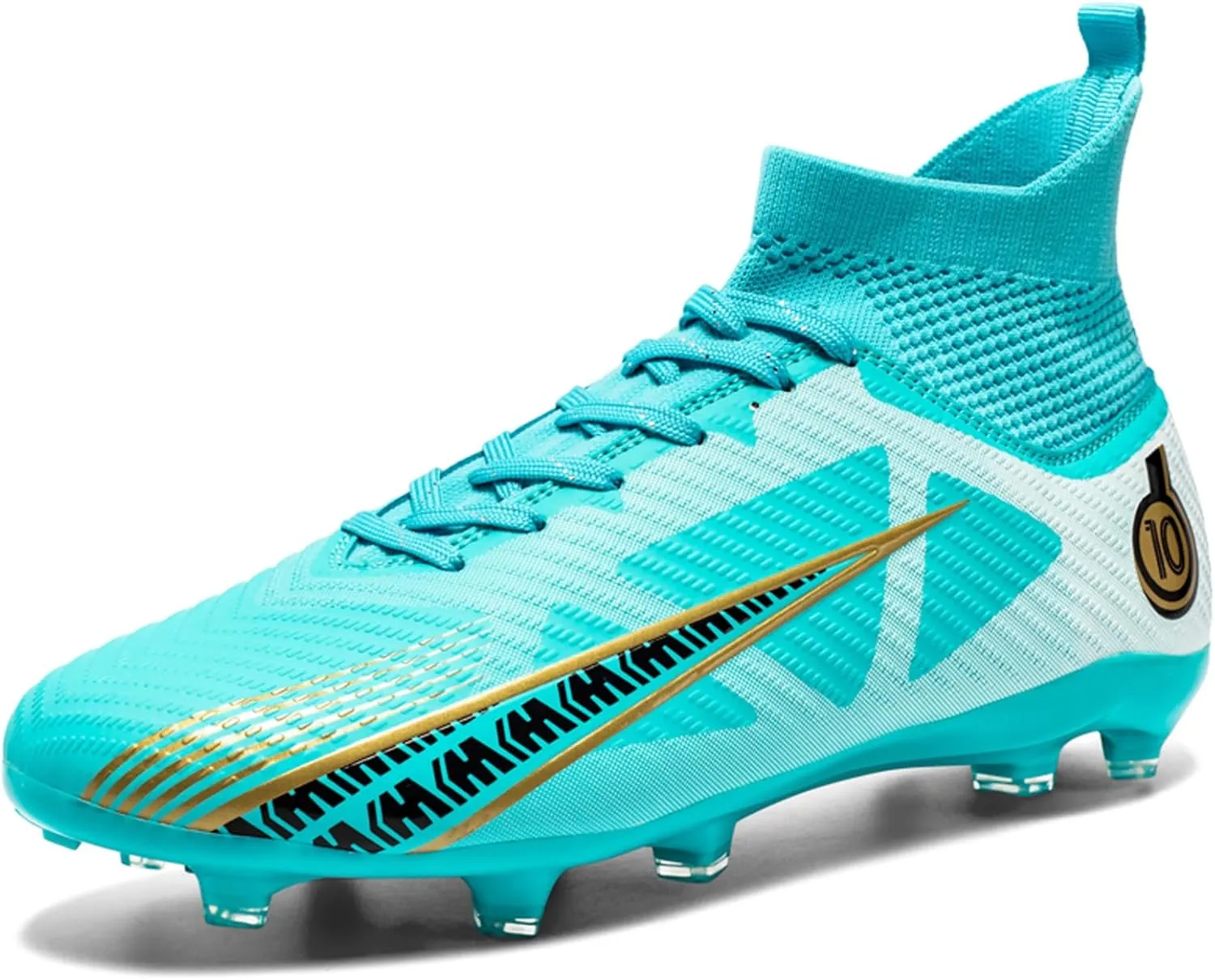 Eliogn Big Kids Soccer Shoes Mens Soccer Cleats Professional Training Turf High-top Football Shoes Outdoor Comfortable Training Football Shoes