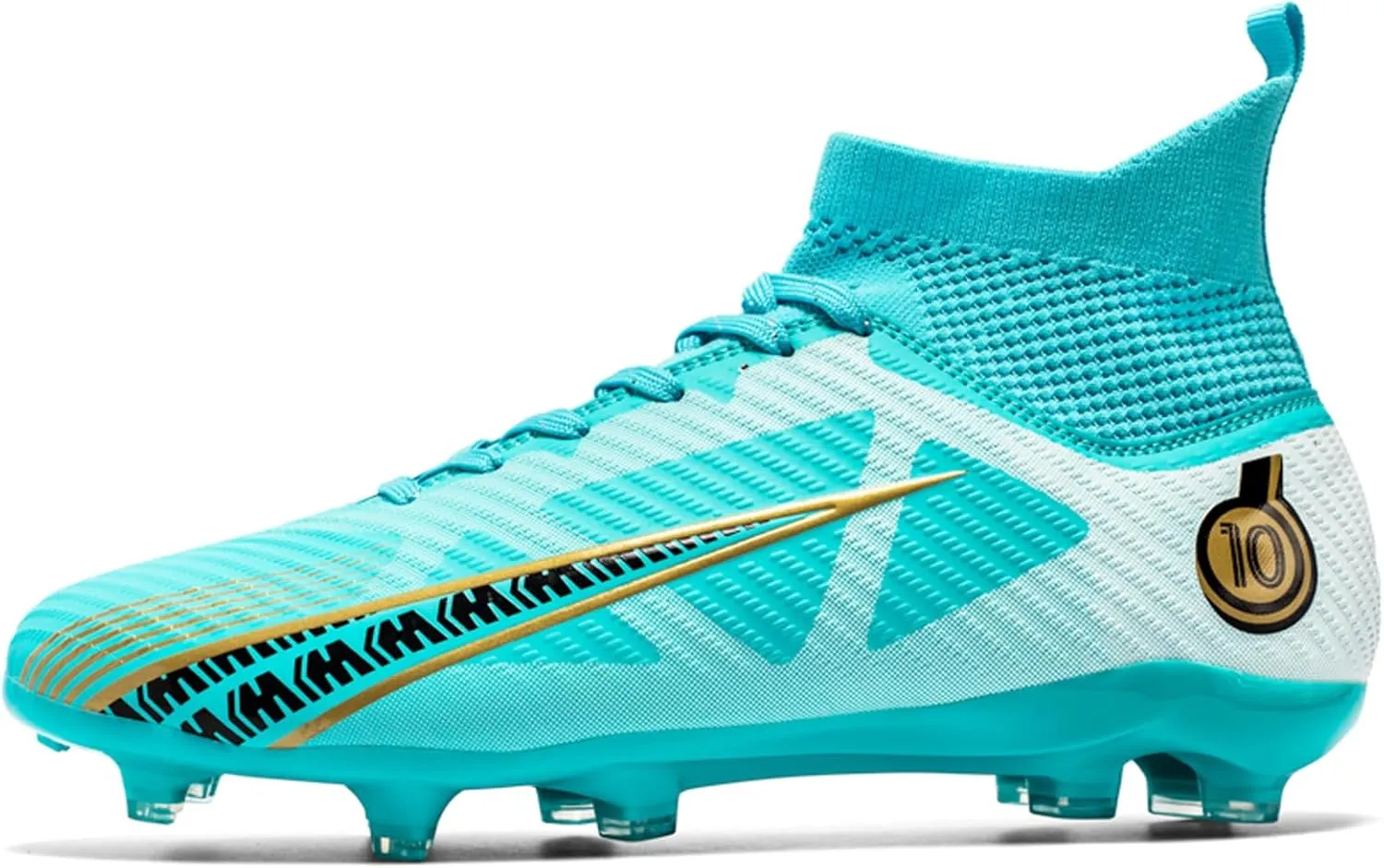 Eliogn Big Kids Soccer Shoes Mens Soccer Cleats Professional Training Turf High-top Football Shoes Outdoor Comfortable Training Football Shoes