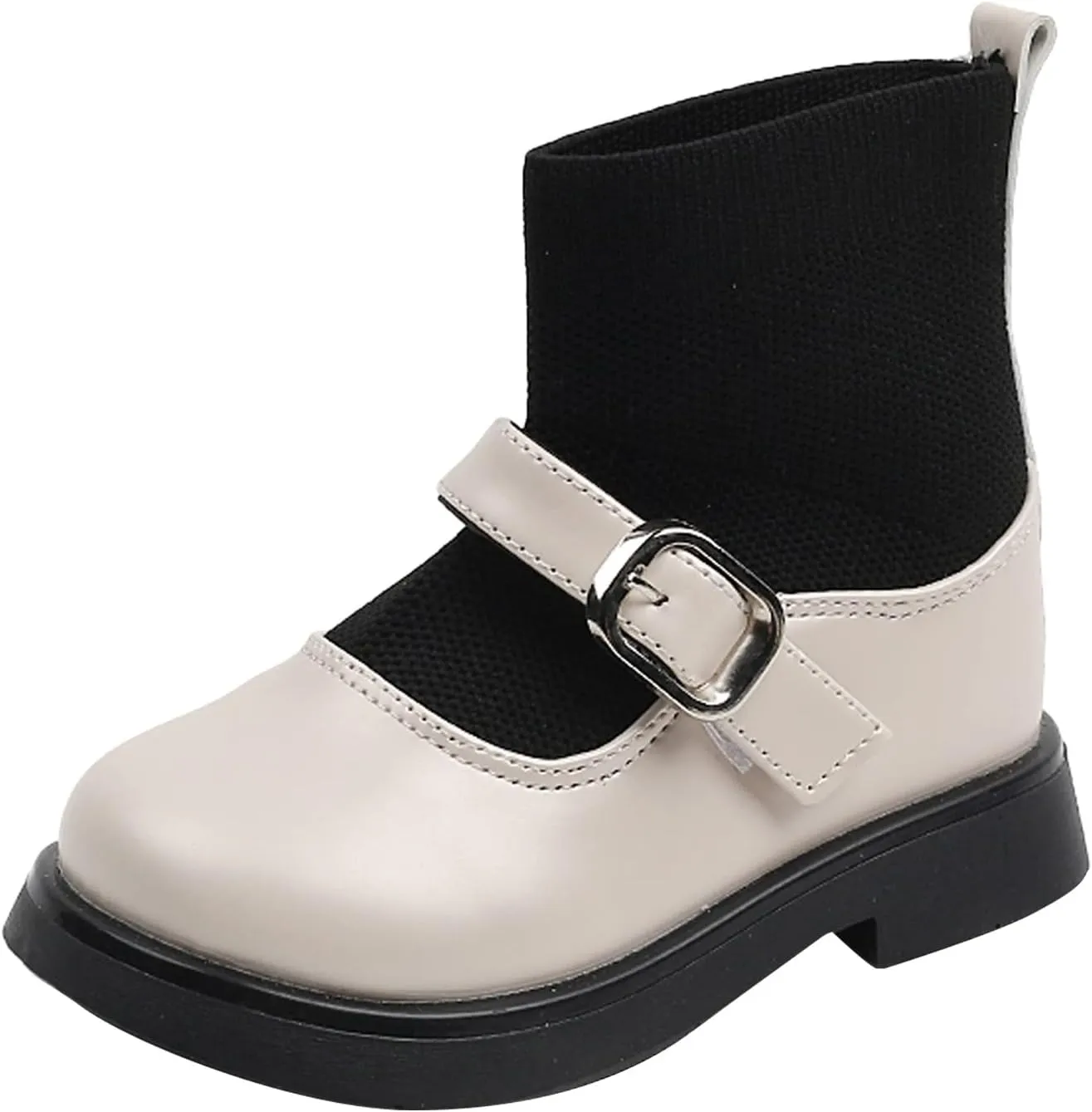 EnJoCho Children Flats Sandals Toddler Girls Booties Little Kid Shoes Short Boots Girls Ankle Boots 2-8 Years Girls (Beige, 22)