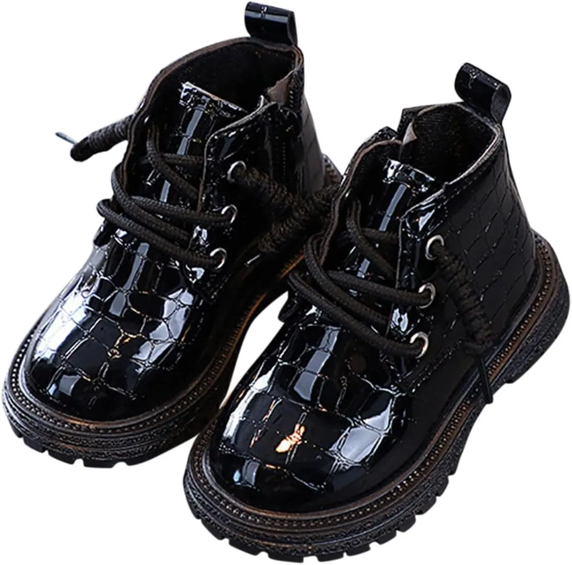Fashion All Seasons Children Boots for Boys and Girls Ankle Boots with Thick Soles Non Slip Lace Up Tall Boots Girls