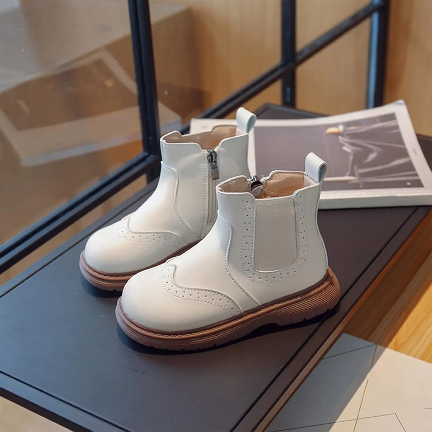 Fashion Autumn and Winter Children Boots Boys and Girls Ankle Boots Thick Soles Non Slip Side Youth Girl Boots Size 4