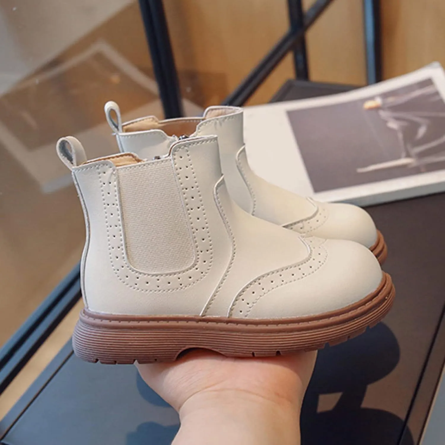 Fashion Autumn and Winter Children Boots Boys and Girls Ankle Boots Thick Soles Non Slip Side Youth Girl Boots Size 4