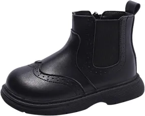 Fashion Autumn and Winter Children Boots Boys and Girls Ankle Boots Thick Soles Non Slip Side Zippers Kids Boots Heel