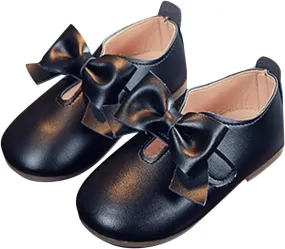 Fashion Autumn Girls Casual Shoes Flat Light Hook Loop Solid Color Bow Simple Size 5 Girls Shoes