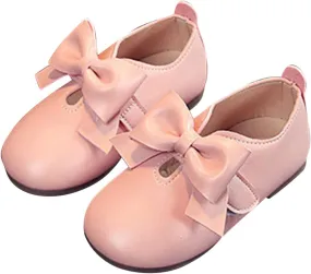Fashion Autumn Girls Casual Shoes Flat Light Hook Loop Solid Color Bow Simple Size 5 Girls Shoes