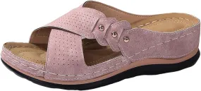 Fashion Thick Bottom Sandals for Women Summer Low Wedges Womens Comfortable Open Toe Sandal Vacation Sandals