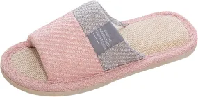 Fashion Unisex Linen Slippers Slippers For Women Memory Foam Indoor Shoes Mens Flip Flops Breathable Open Toe Sandals