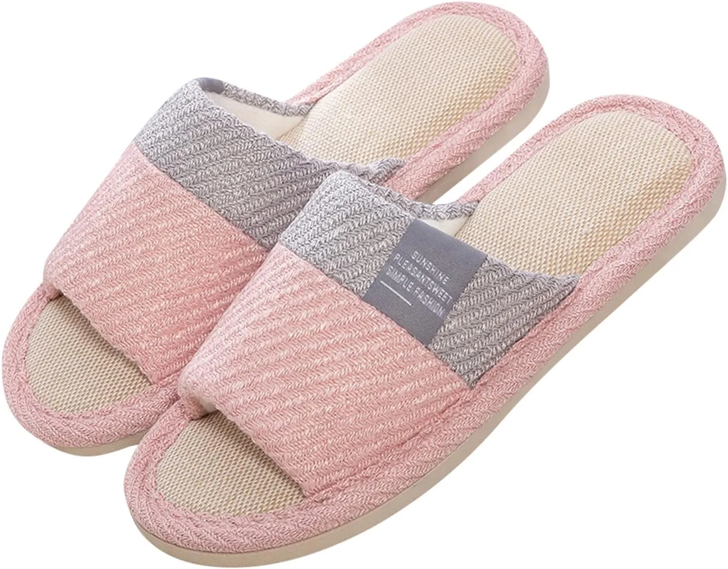 Fashion Unisex Linen Slippers Slippers For Women Memory Foam Indoor Shoes Mens Flip Flops Breathable Open Toe Sandals
