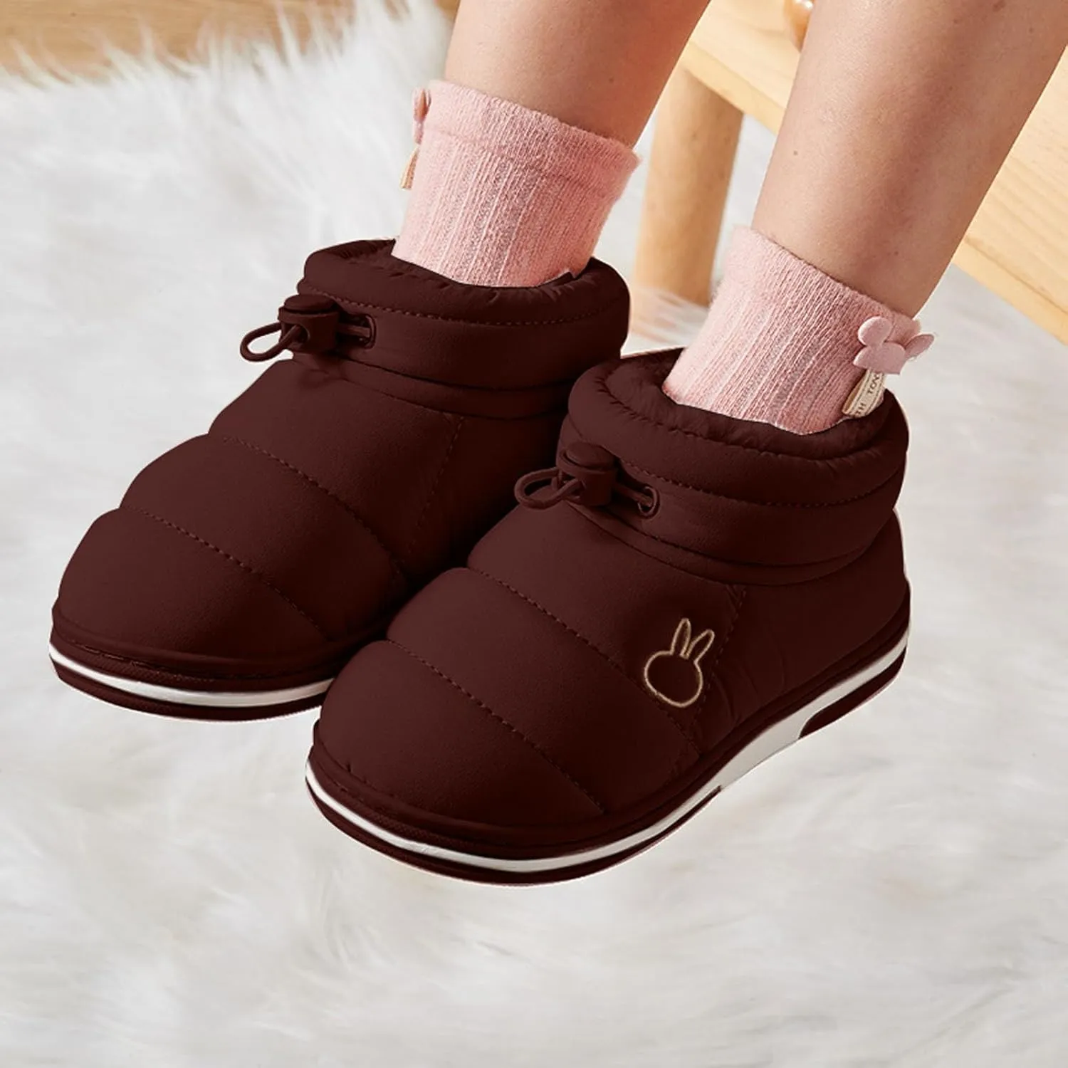 Fashion Winter Children Boots Children Ankle Boots Flat Bottom Non Slip Round Toe Solid Side Zipper Kids Warm Boots