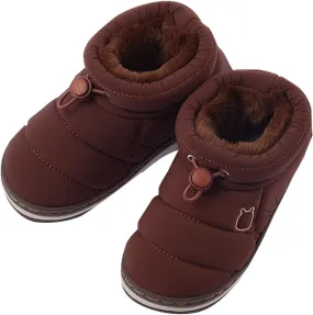 Fashion Winter Children Boots Children Ankle Boots Flat Bottom Non Slip Round Toe Solid Side Zipper Kids Warm Boots