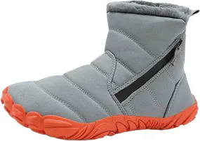Fr Lined Kids Barefoot Shoes, Unisex-Child Wide Toe Box Hiking Boots, Boys Girls Anti-Slip High Top Snow Boots