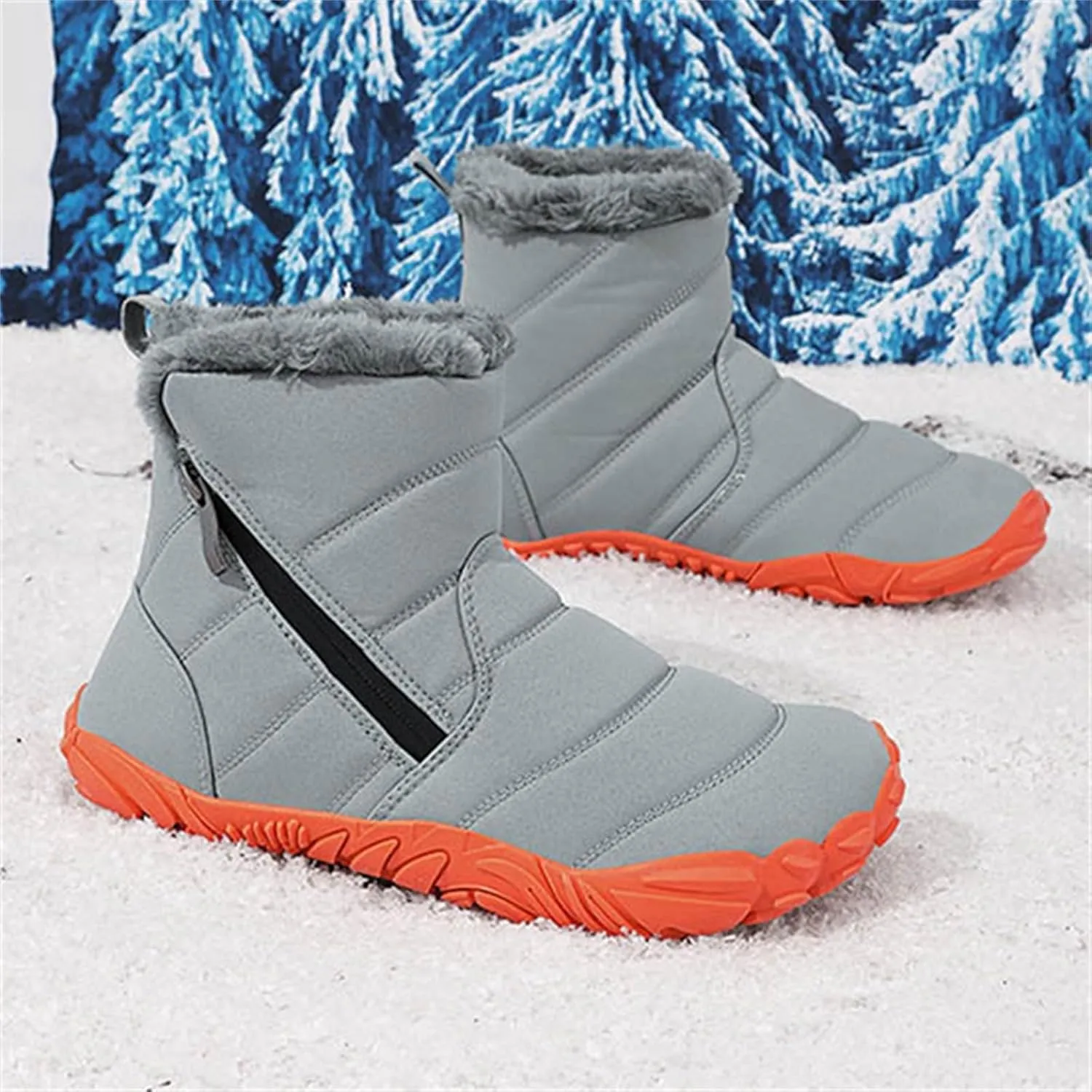 Fr Lined Kids Barefoot Shoes, Unisex-Child Wide Toe Box Hiking Boots, Boys Girls Anti-Slip High Top Snow Boots