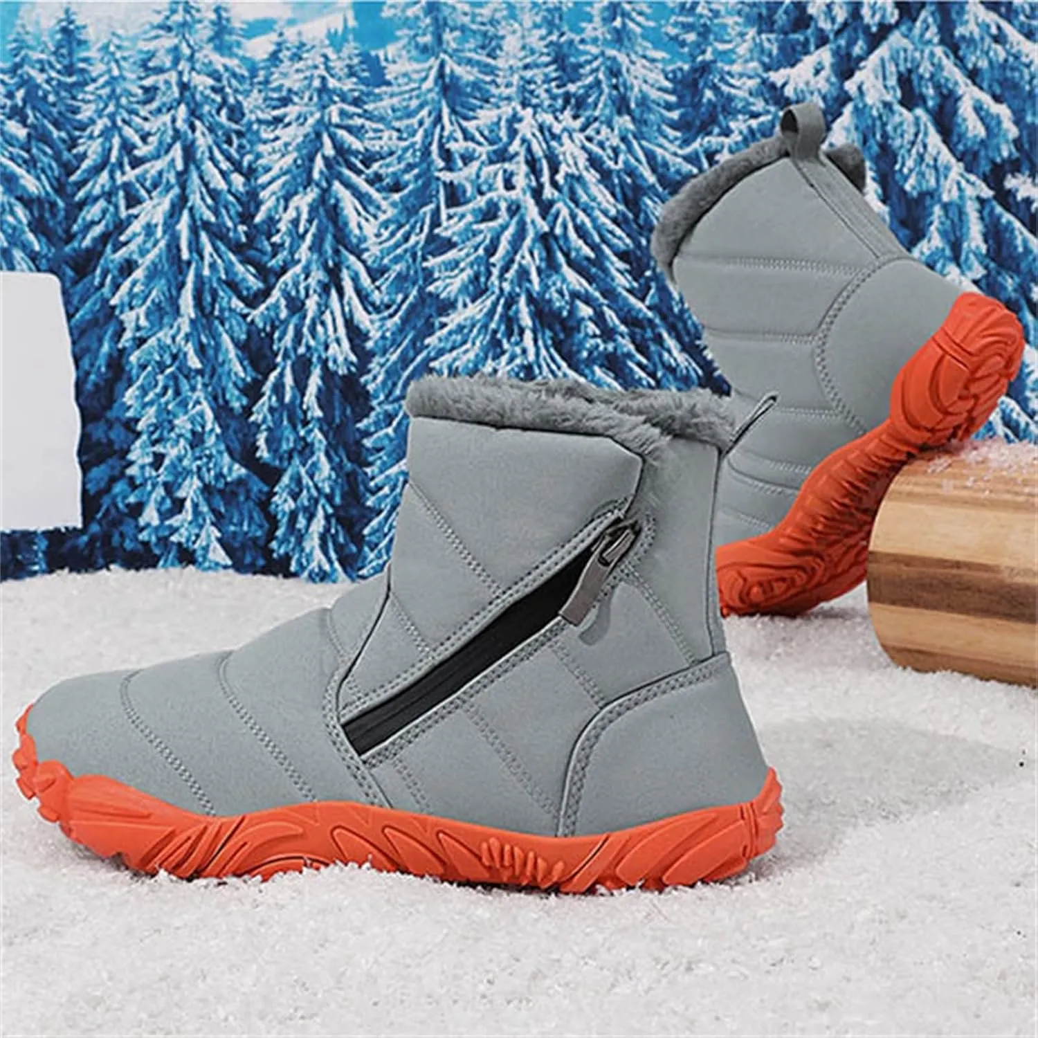 Fr Lined Kids Barefoot Shoes, Unisex-Child Wide Toe Box Hiking Boots, Boys Girls Anti-Slip High Top Snow Boots