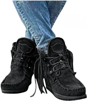 Gibobby Ankle Boot for Women Low Heel Womens Cowboy Boots Pointed Toe Faux Stacked Chunky Heels V Cut Zipper Booties