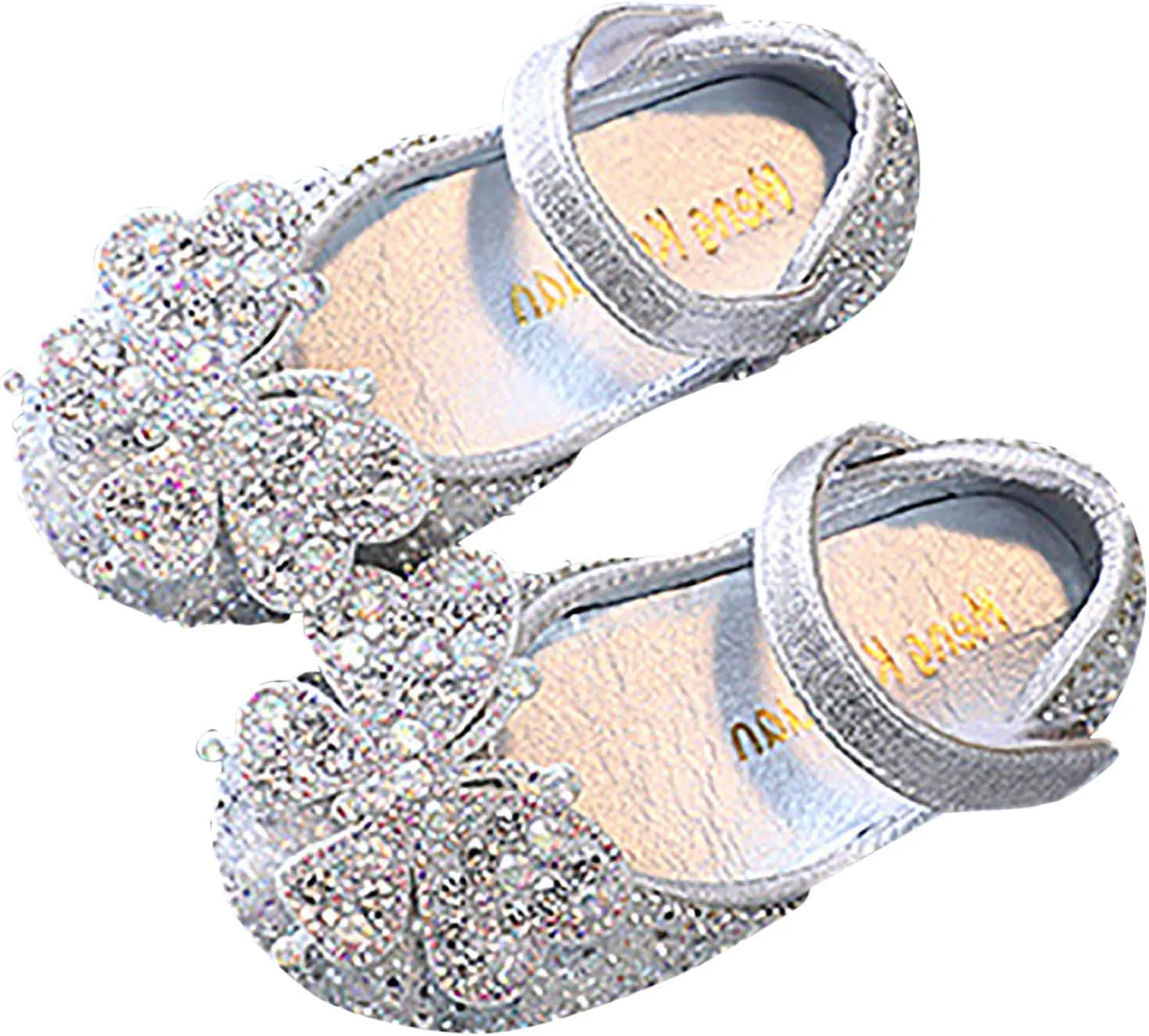 Girls Animal Print Slippers Childrens Shoes Pearl Rhinestones Shining Kids Princess Shoes Memory Foam Plush