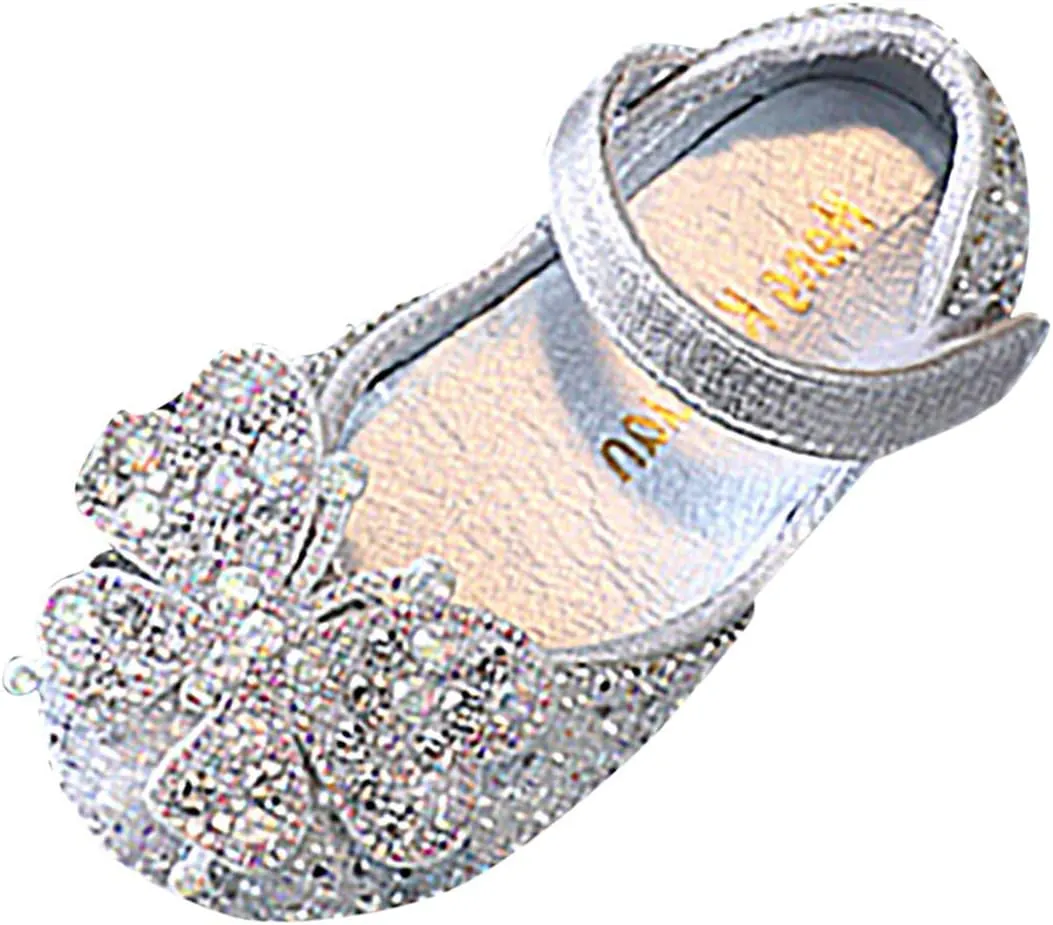 Girls Animal Print Slippers Childrens Shoes Pearl Rhinestones Shining Kids Princess Shoes Memory Foam Plush