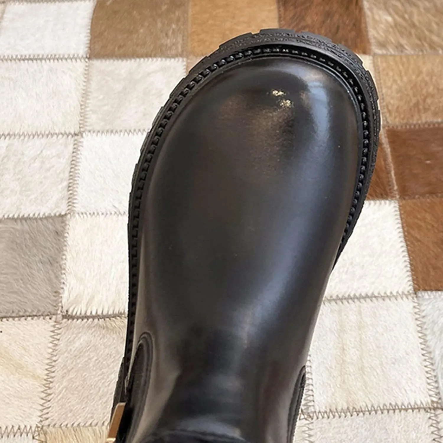 Girls Anti-Slip Ankle Boots Water Proof Autumn Winter PU Leather Thick Bottom Pull On Riding Boots Fashion Shoes