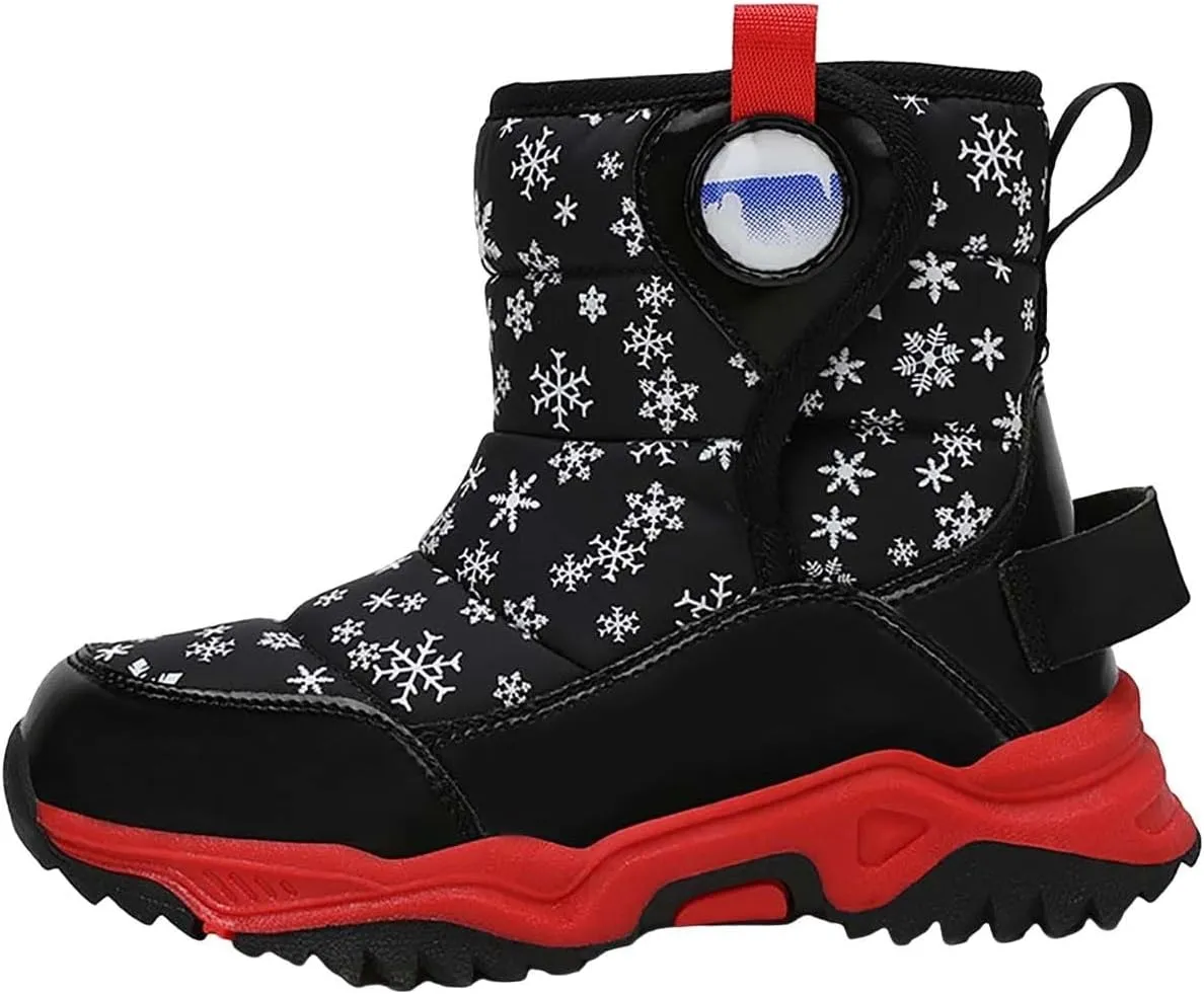 Girls Boys Snow Boots Outdoor Warm Comfortable Non Slip Mid Calf Padded Small Big Kids Winter Girls Knee High Snow Boots