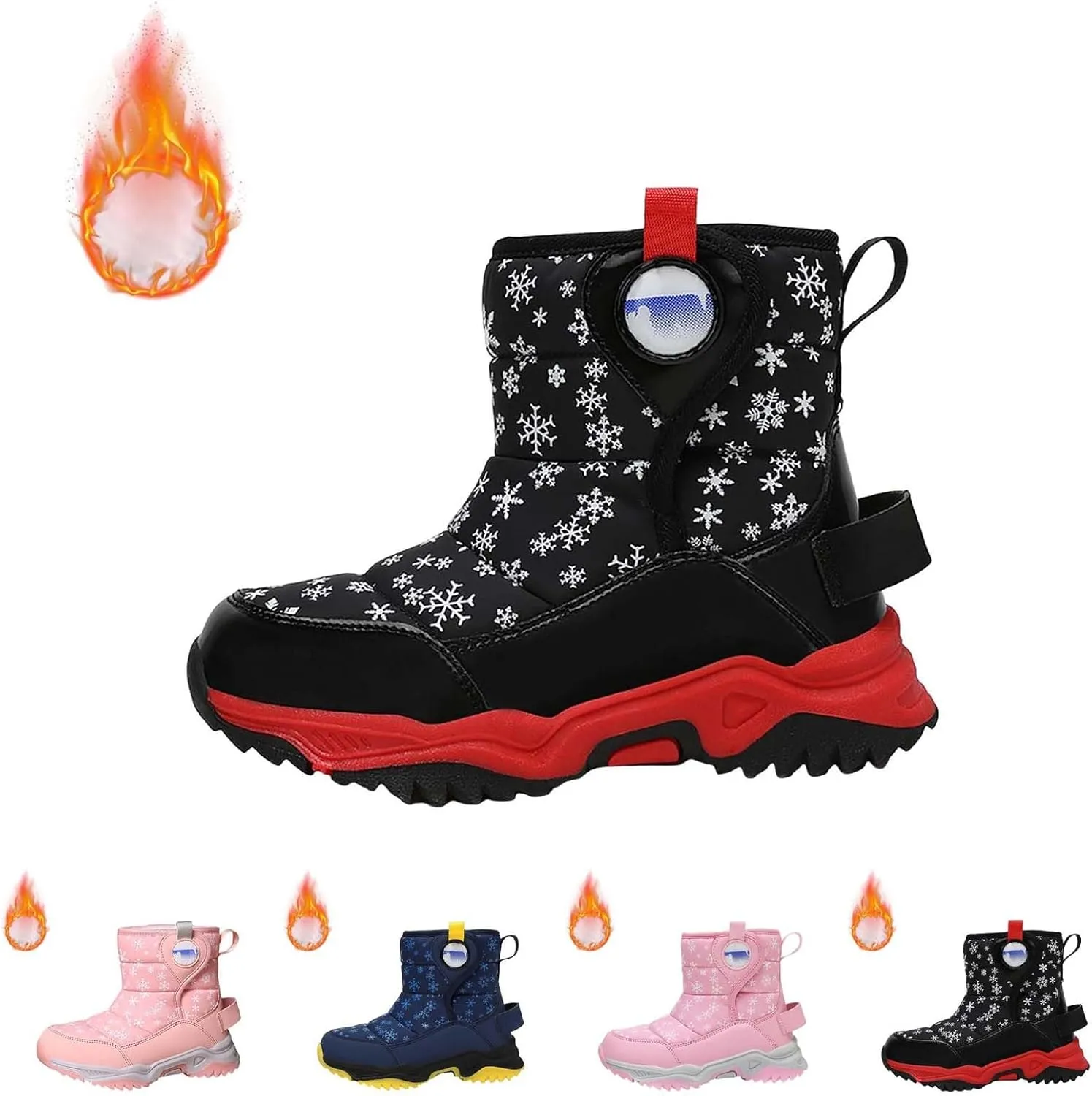 Girls Boys Snow Boots Outdoor Warm Comfortable Non Slip Mid Calf Padded Small Big Kids Winter Girls Knee High Snow Boots