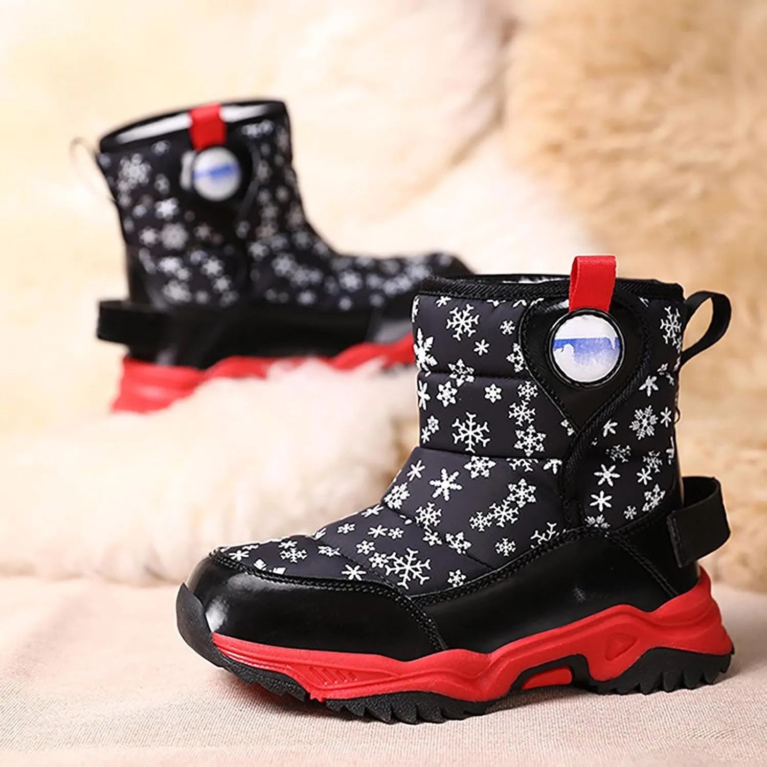 Girls Boys Snow Boots Outdoor Warm Comfortable Non Slip Mid Calf Padded Small Big Kids Winter Girls Knee High Snow Boots