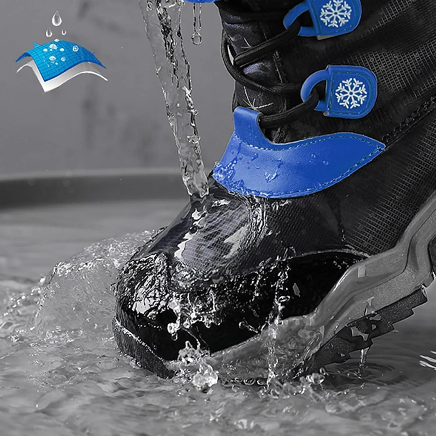 Girls Boys Snow Boots Wterproof Outdoor Warm Cozy Anti-Slip Mid Calf Faux Fur Liing Shoes for Little/Big Kids