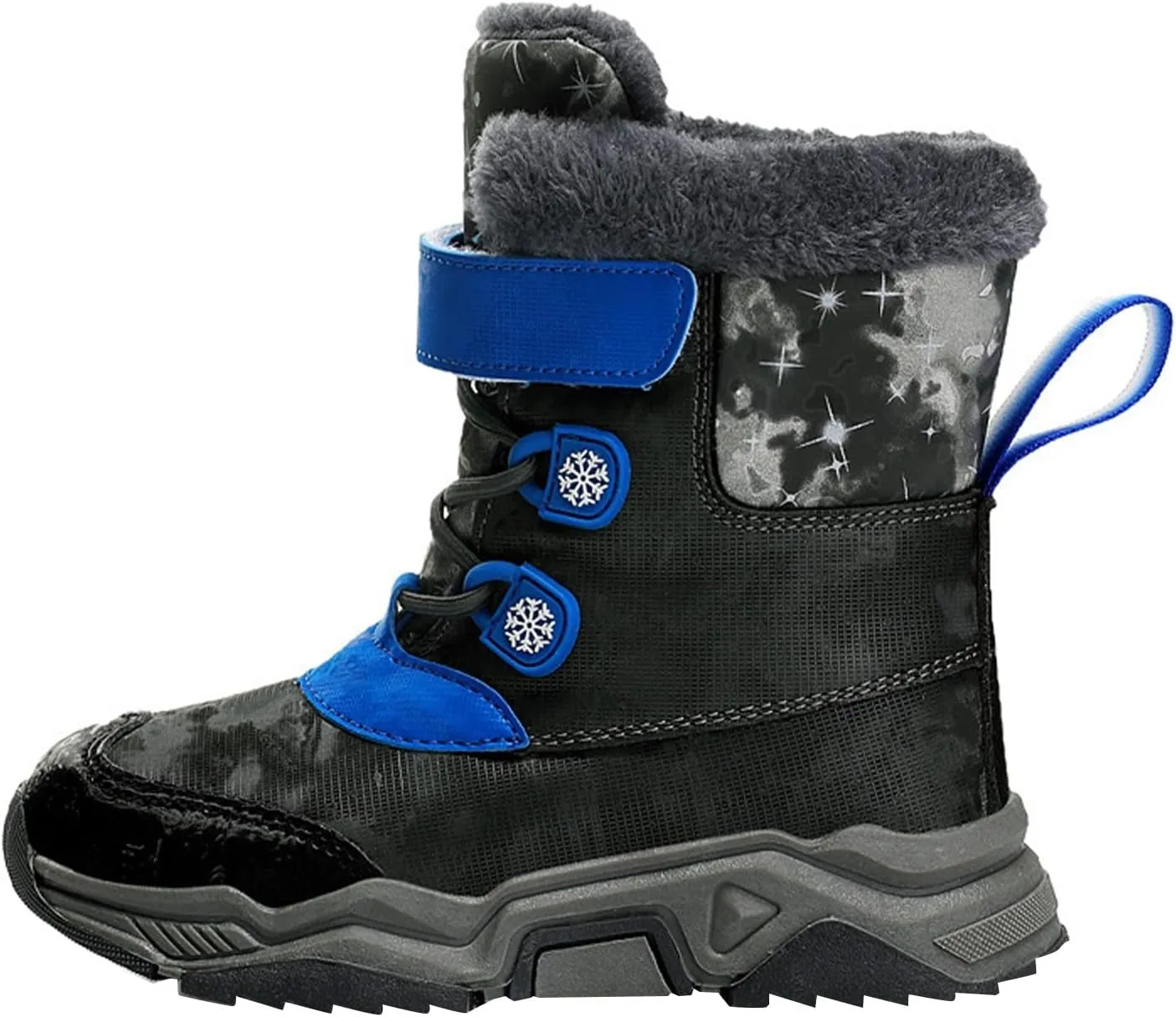 Girls Boys Snow Boots Wterproof Outdoor Warm Cozy Anti-Slip Mid Calf Faux Fur Liing Shoes for Little/Big Kids