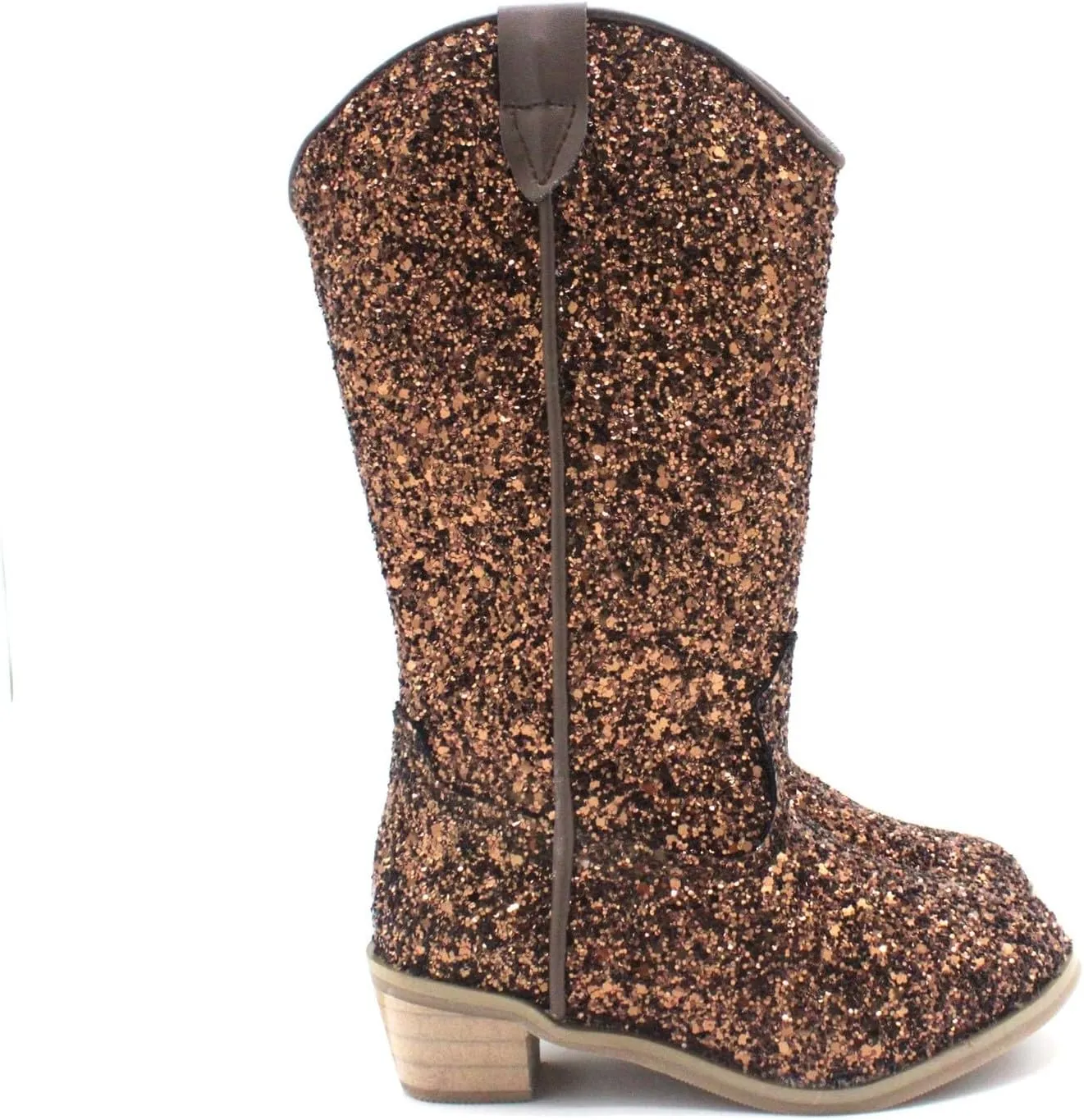 Girls Cowboy Western Boots Knee Length Sequins Fashion Riding Shoes Kids Mid Calf Low Heel Toddler Short Boots for Girls