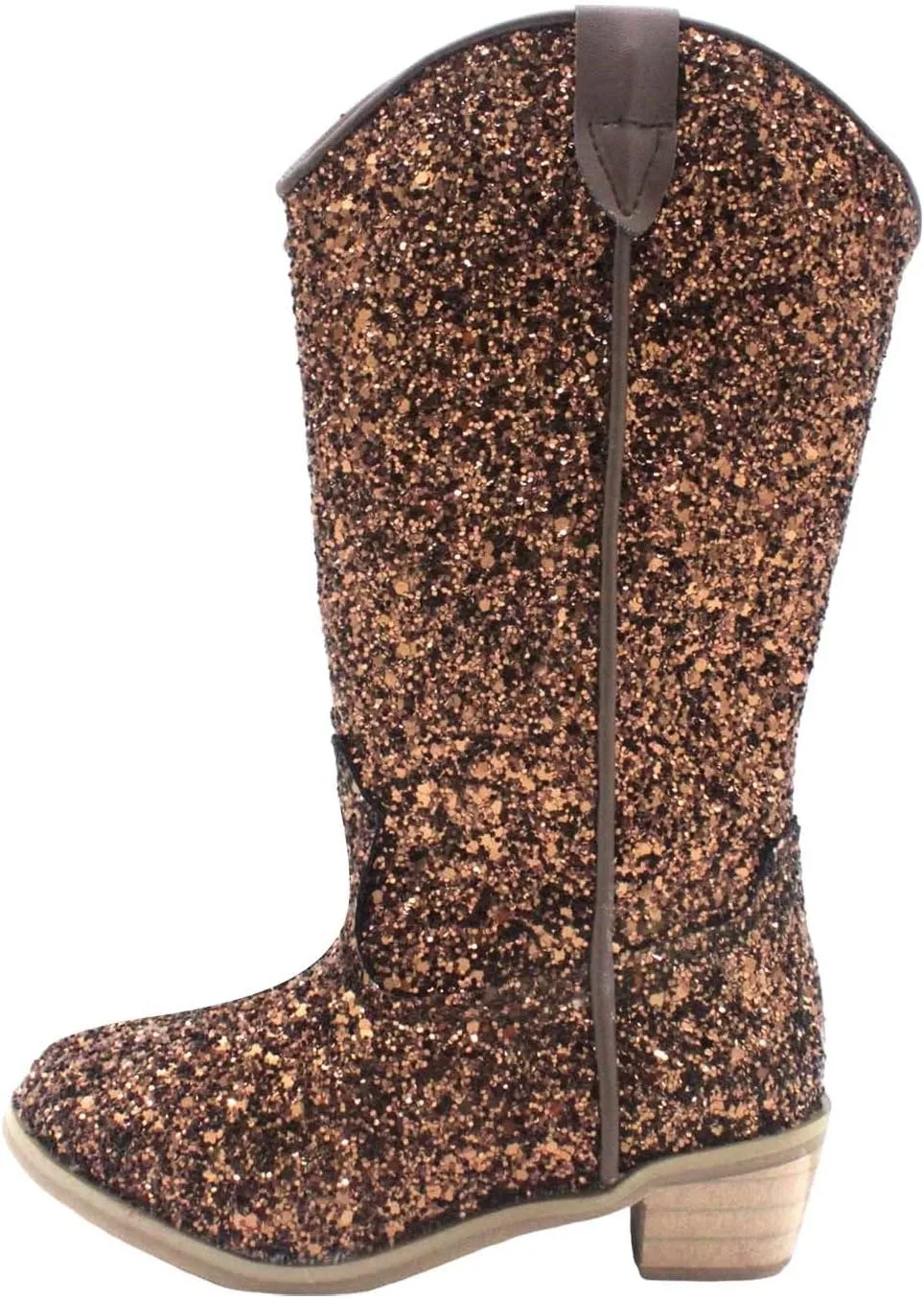 Girls Cowboy Western Boots Knee Length Sequins Fashion Riding Shoes Kids Mid Calf Low Heel Toddler Short Boots for Girls