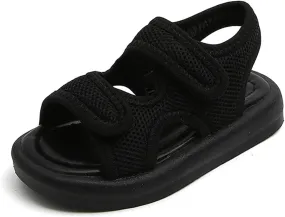 Girls Flatform Sandals Toddler Open Toe Two Adjustable Strapped Non-slip Sandals with Hook & Loop Kids Summer Shoes