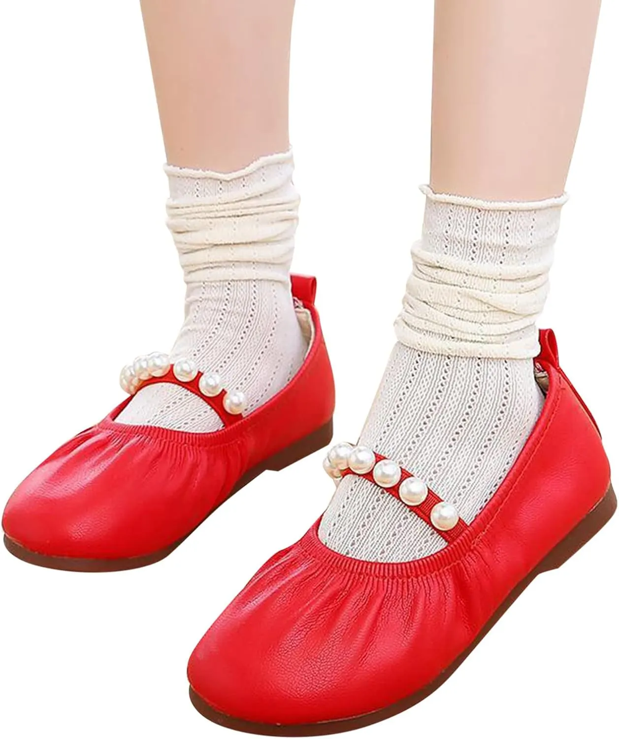Girls Furry Slippers Toddler Pearl Girl Dress Shoes Girl Ballet Flats Party School Softball Slides Youth Girls