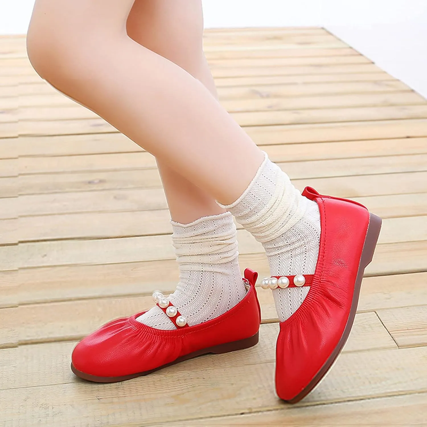 Girls Furry Slippers Toddler Pearl Girl Dress Shoes Girl Ballet Flats Party School Softball Slides Youth Girls