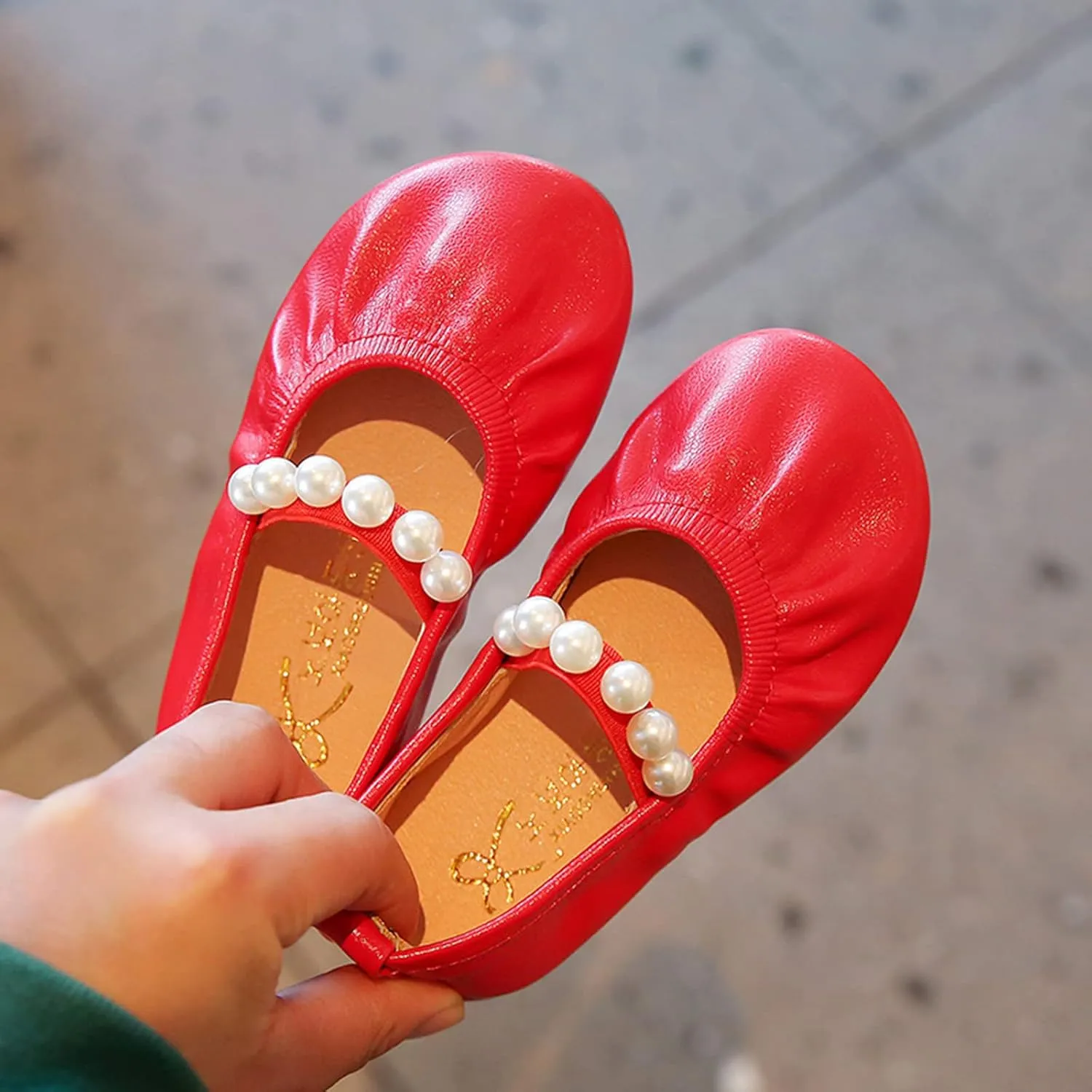Girls Furry Slippers Toddler Pearl Girl Dress Shoes Girl Ballet Flats Party School Softball Slides Youth Girls