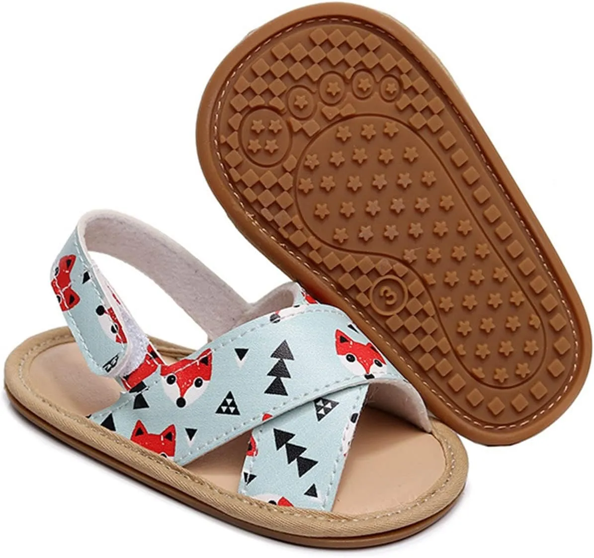 Girls Kids Flat Wide Sandals Animal Print X-Strap Ankle Barefoot Open Toe Shoes Baby Summer Casual First Walking Shoes