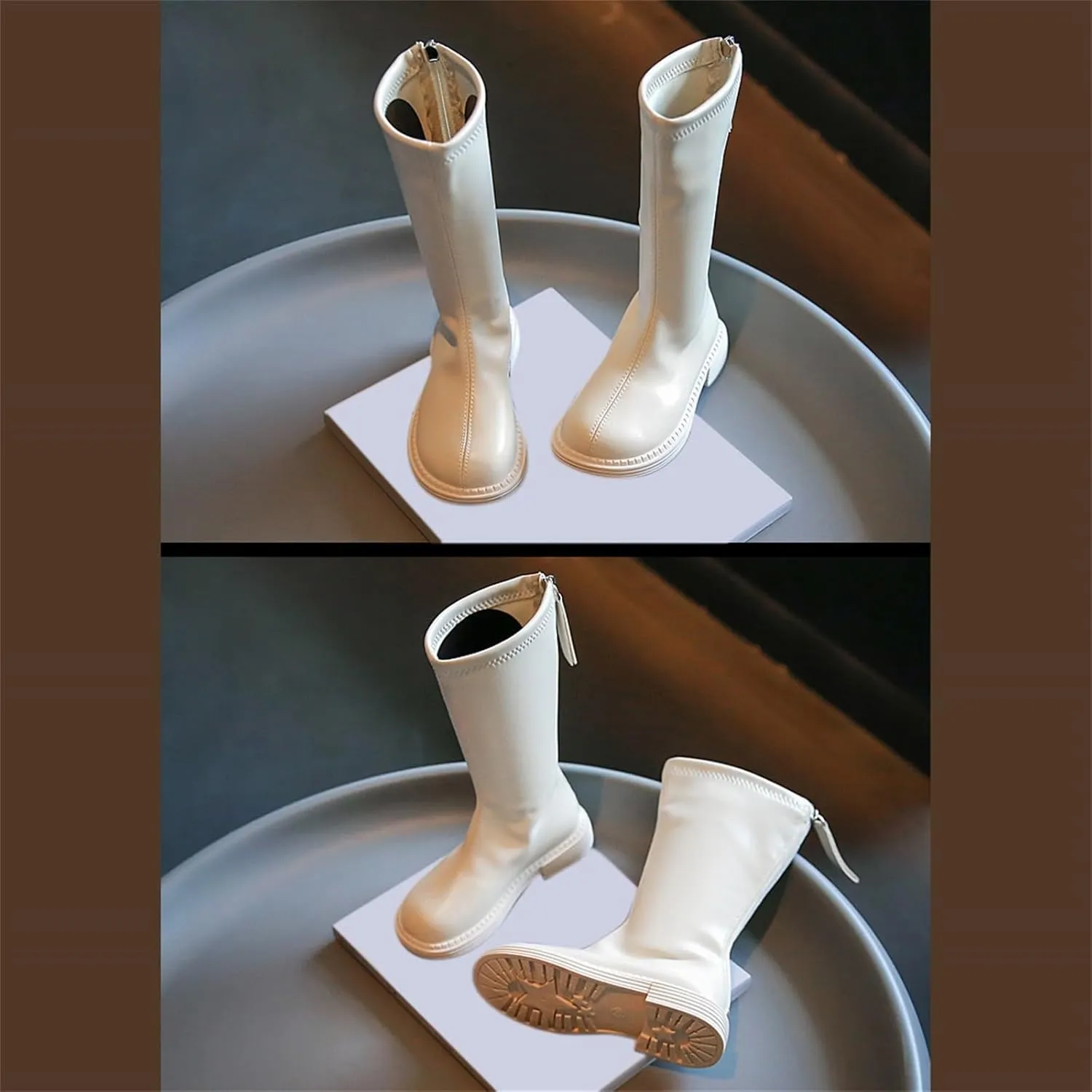 Girls Knee High Fashion Riding Boots Toddler Cowboy Western Boots Girls Mid Calf Riding Shoes Little Kid/Big Kid