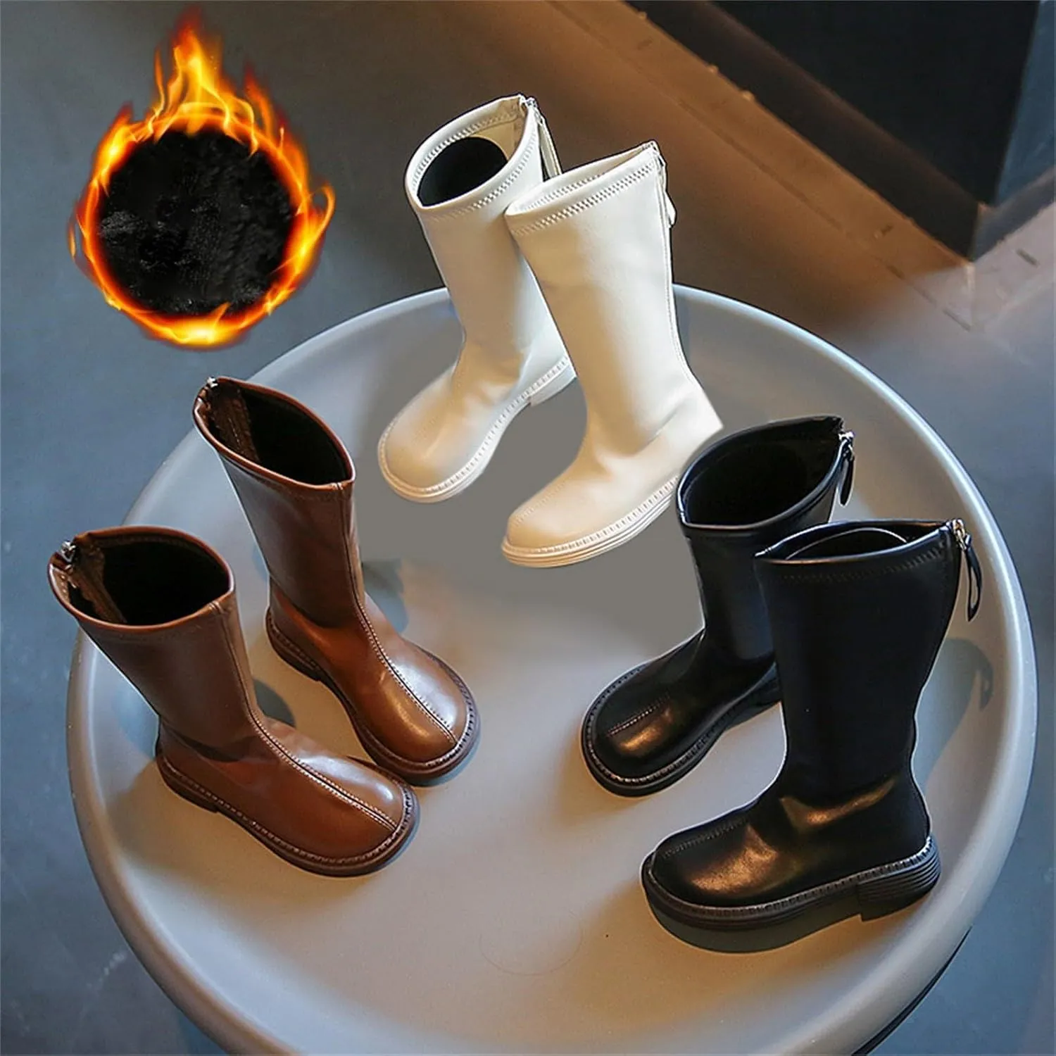 Girls Knee High Fashion Riding Boots Toddler Cowboy Western Boots Girls Mid Calf Riding Shoes Little Kid/Big Kid