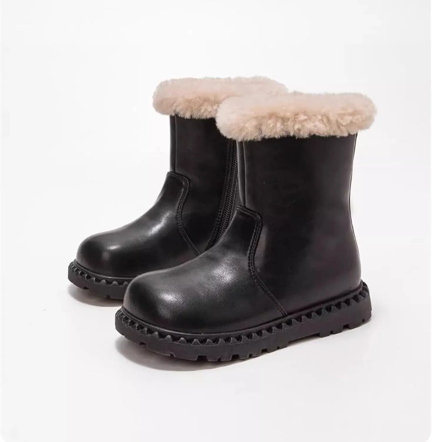 Girls Paten Boots Kids Winter Faux Fr Warm Ankle Booties Snow Boots For Girls Kids Fr Boots Kids Winter Boots
