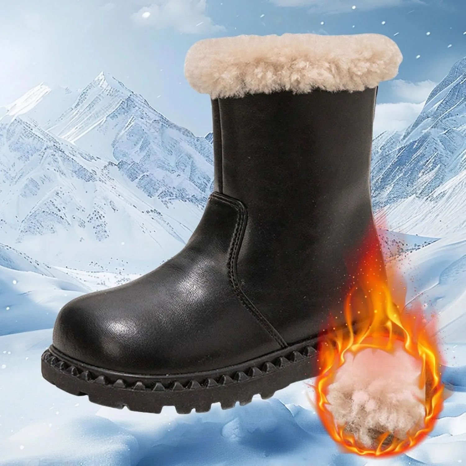 Girls Paten Boots Kids Winter Faux Fr Warm Ankle Booties Snow Boots For Girls Kids Fr Boots Kids Winter Boots
