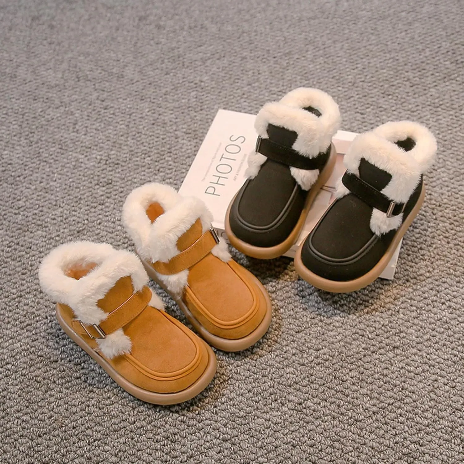 Girls Platform Snow Boots Winter Boots Fr Snow Boots Ankle Booties Fuzzy Warm Boots For Toddler Kids Slip On Boots
