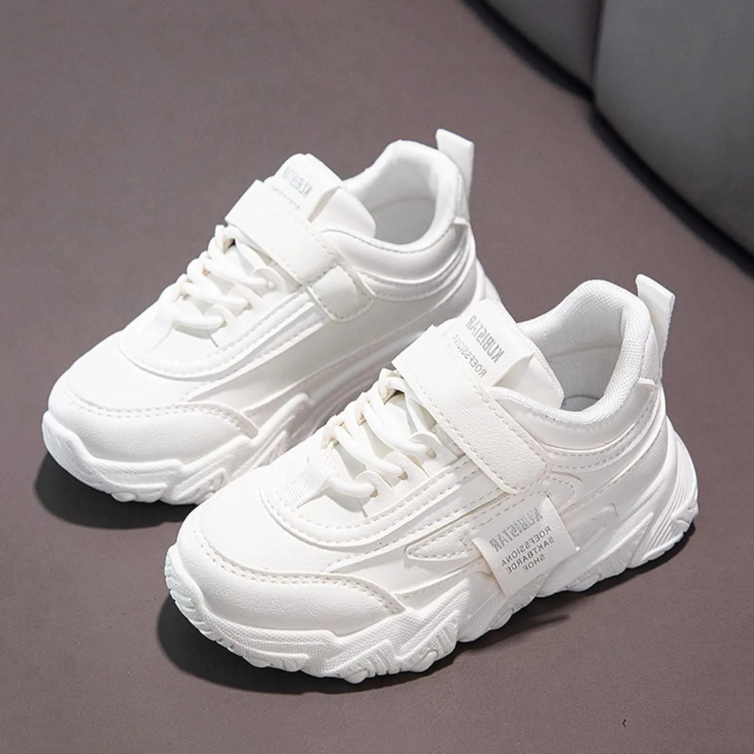 Girls Running Shoes Boys Color Sneakers for Kids Casual Lightweight Classic Adjustable Strap Hook and Loops Shoes