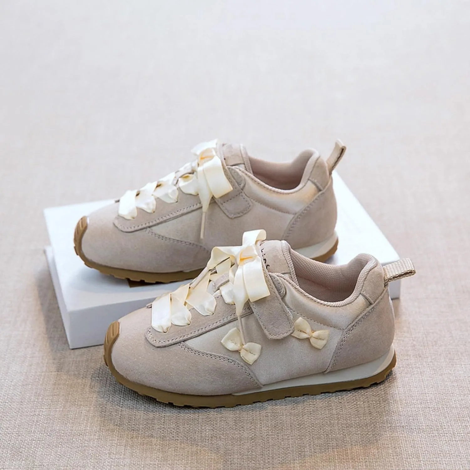 Girls Toddler Casual Sneakers Fashion Bow Walking Shoes Breathable Soft Sole Lightweight Footwear Girls Toddler Sneakers