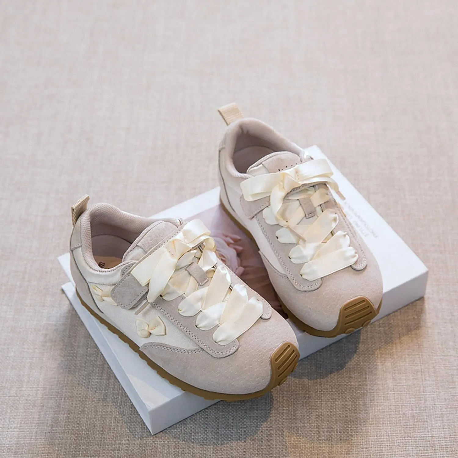 Girls Toddler Casual Sneakers Fashion Bow Walking Shoes Breathable Soft Sole Lightweight Footwear Girls Toddler Sneakers