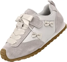 Girls Toddler Casual Sneakers Fashion Bow Walking Shoes Breathable Soft Sole Lightweight Footwear Girls Toddler Sneakers