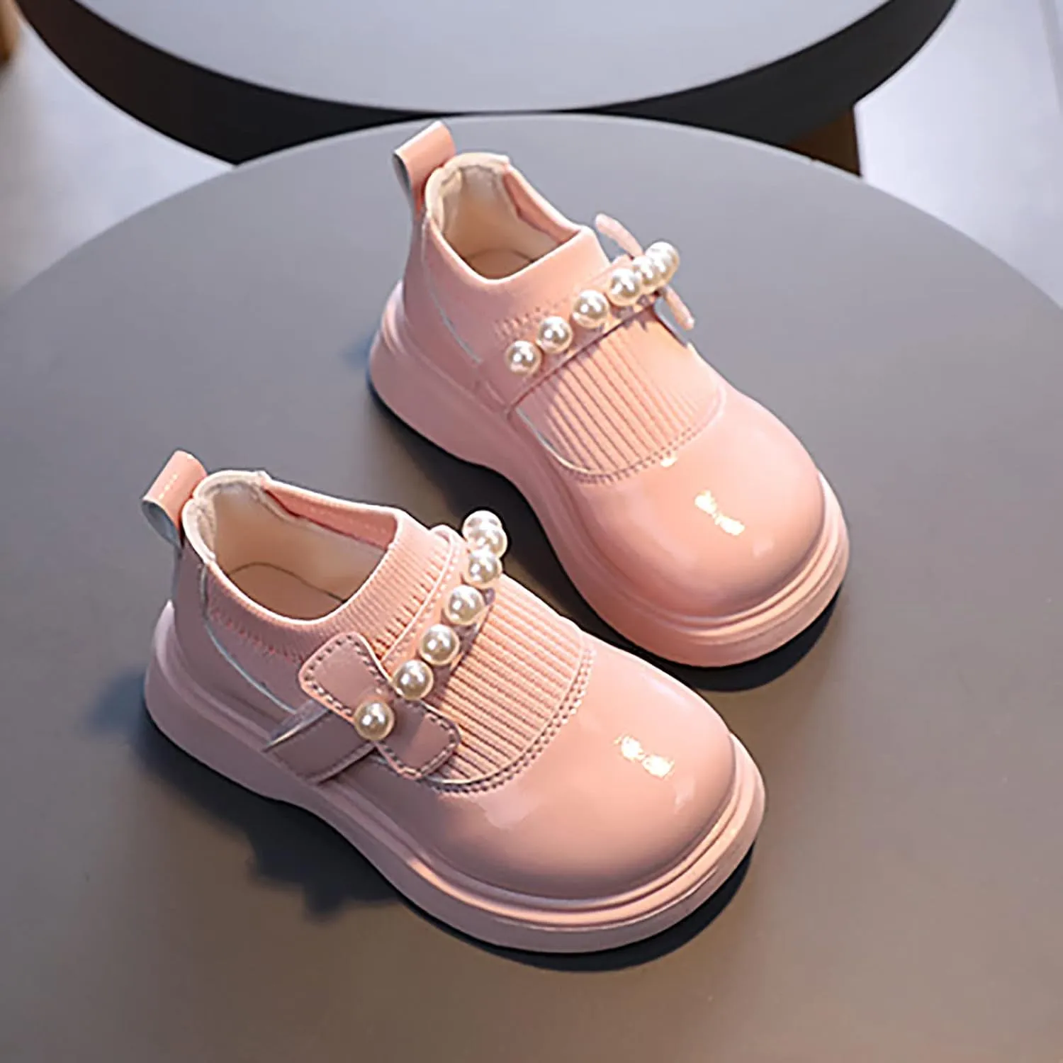 Girls Toddler Little Kid Big Kid Dress Flat Ballerina Shoe Leather Shoes Comfort Dress Shoes Kids Booties for Girls