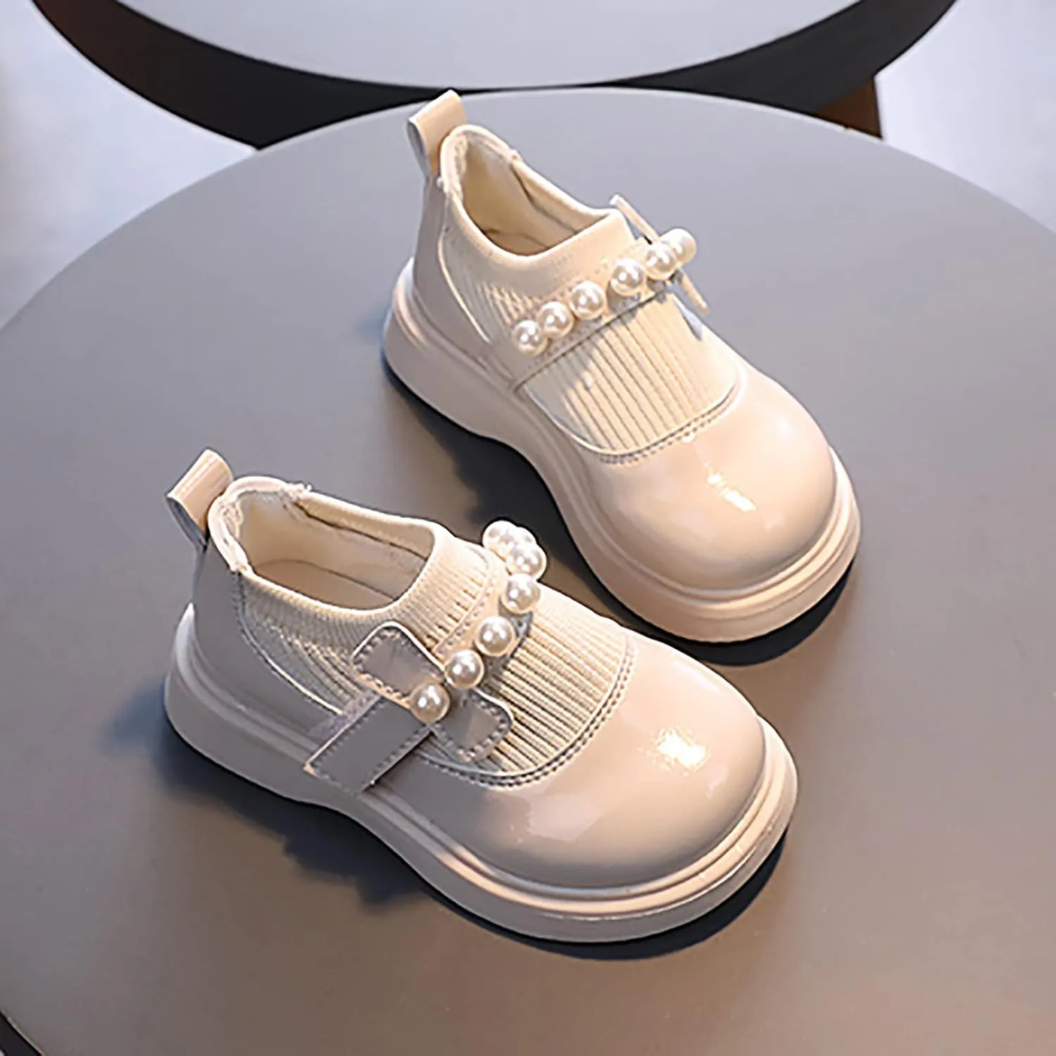 Girls Toddler Little Kid Big Kid Dress Flat Ballerina Shoe Leather Shoes Comfort Dress Shoes Kids Booties for Girls