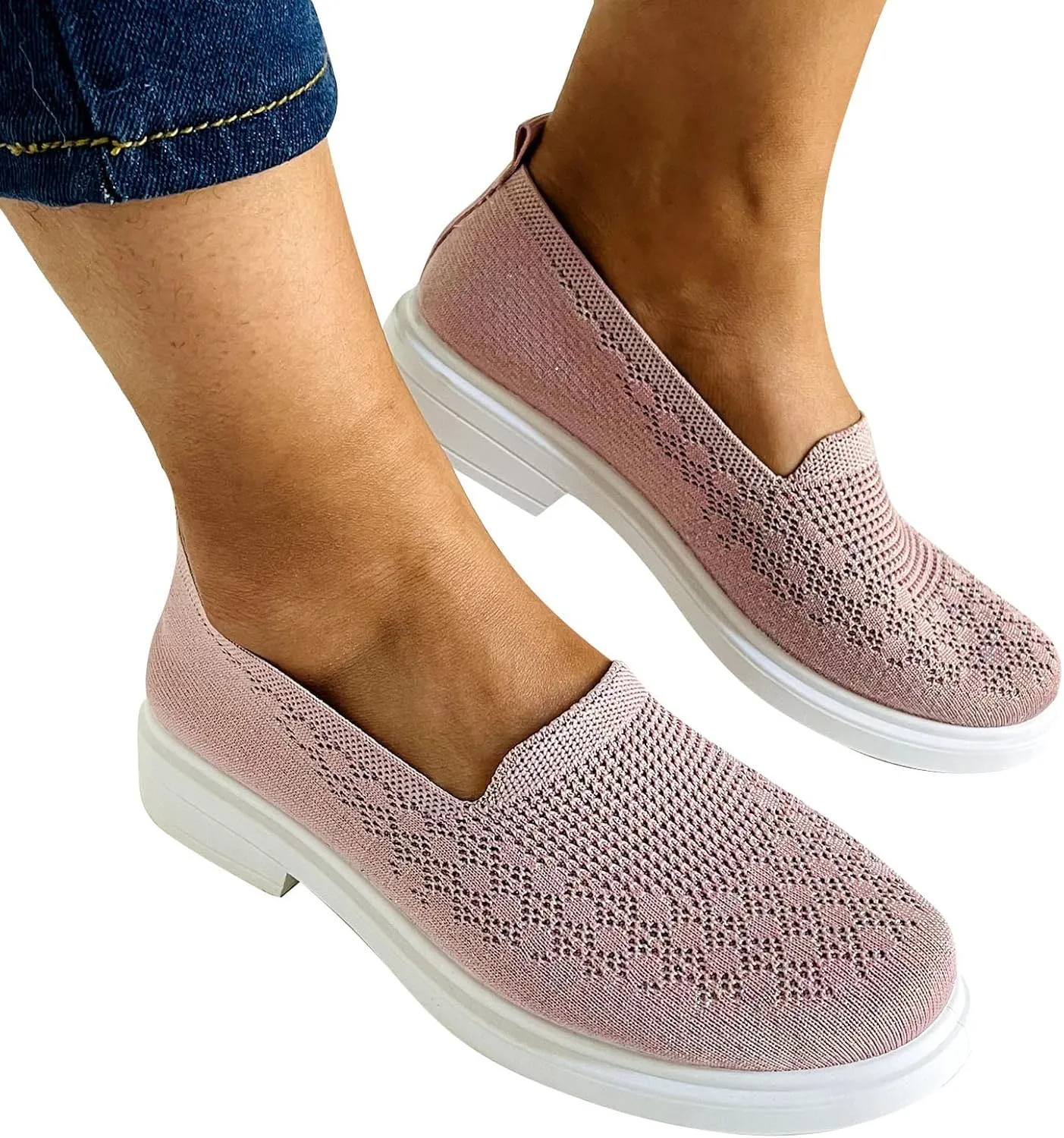 Gym Shoes Women Shoes for Women Memory Foam Go Walk Slip on Tennis Shoes Non Slip Comfortable Fashion Sneakers