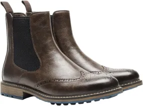 Harssidanzar Mens Chelsea Boots,Stylish and Comfort Leather Slip On Casual Dress Boots Slip-On Boots Shoes for Men KM304US