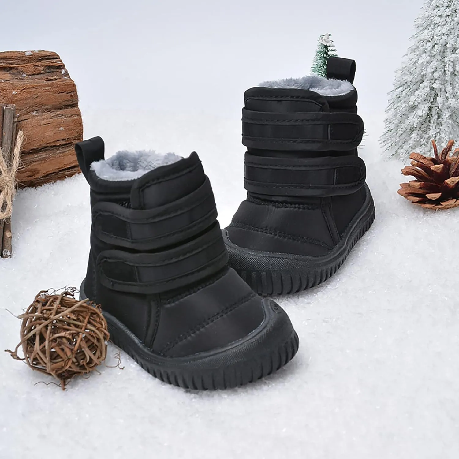 Hook Loop Low Cut Boots Cloth Snow Boots Kids Winter Shoes Girls Boys Outdoor Boots Kids Insulated Rain Boots for Girls