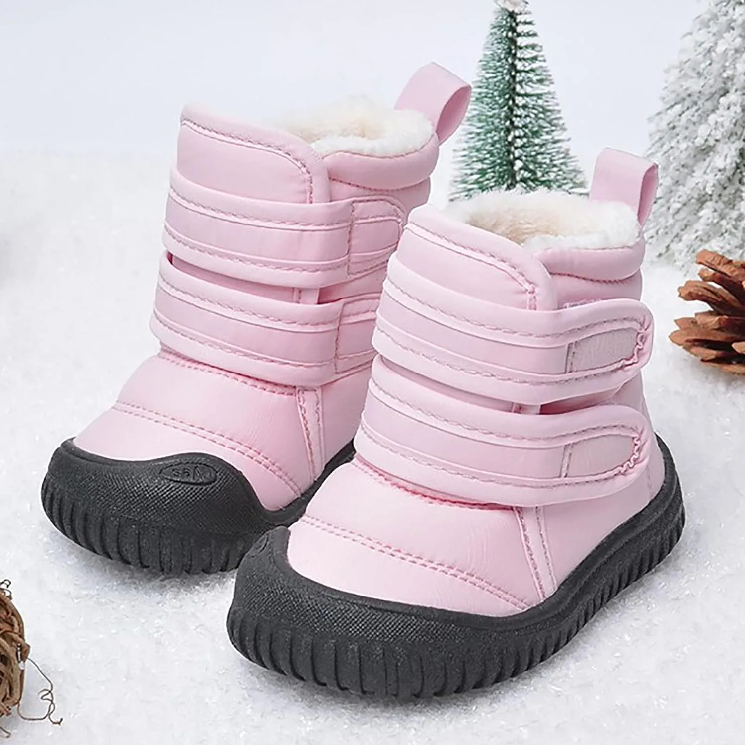 Hook Loop Low Cut Boots Cloth Snow Boots Kids Winter Shoes Girls Boys Outdoor Boots Kids Insulated Rain Boots for Girls