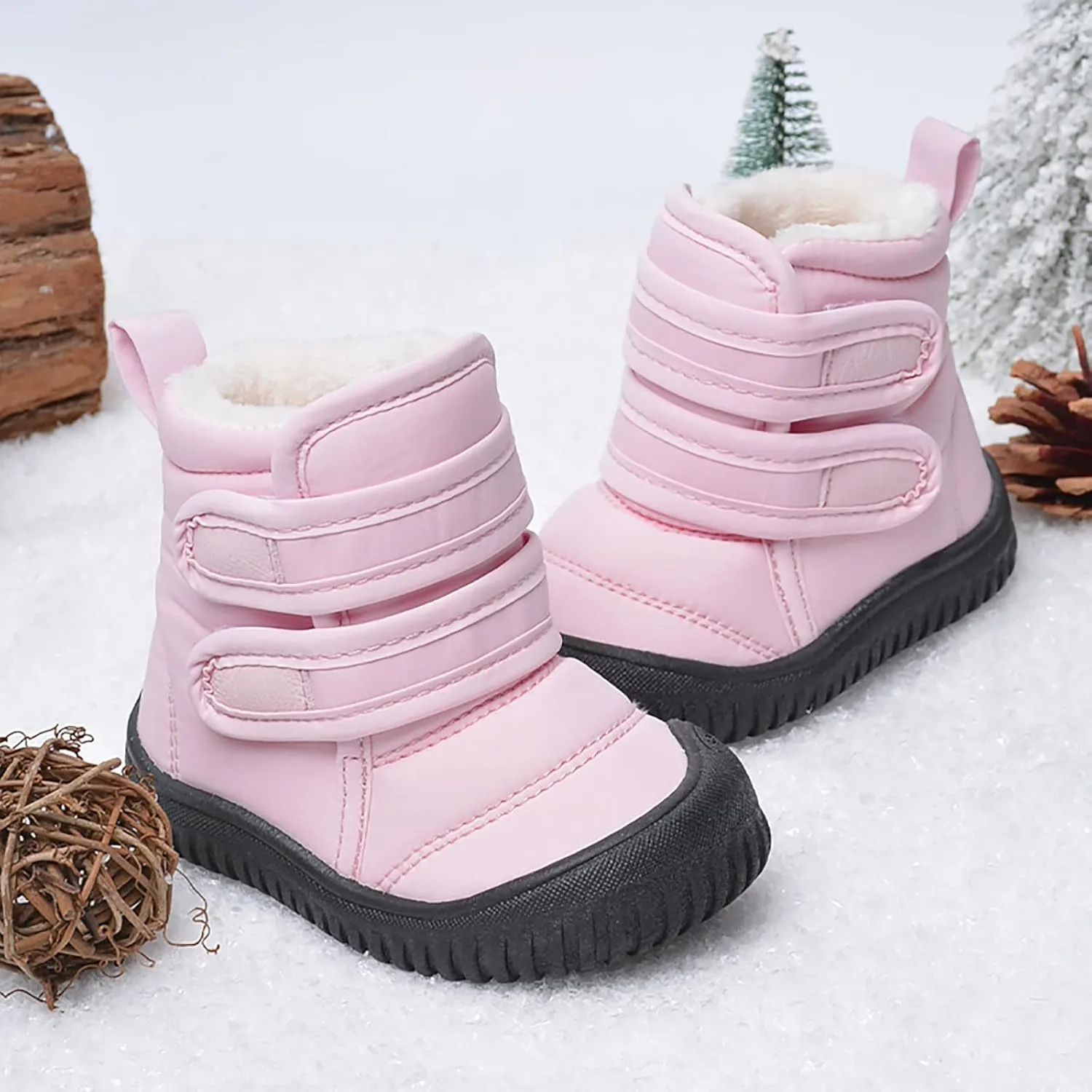 Hook Loop Low Cut Boots Cloth Snow Boots Kids Winter Shoes Girls Boys Outdoor Boots Kids Insulated Rain Boots for Girls